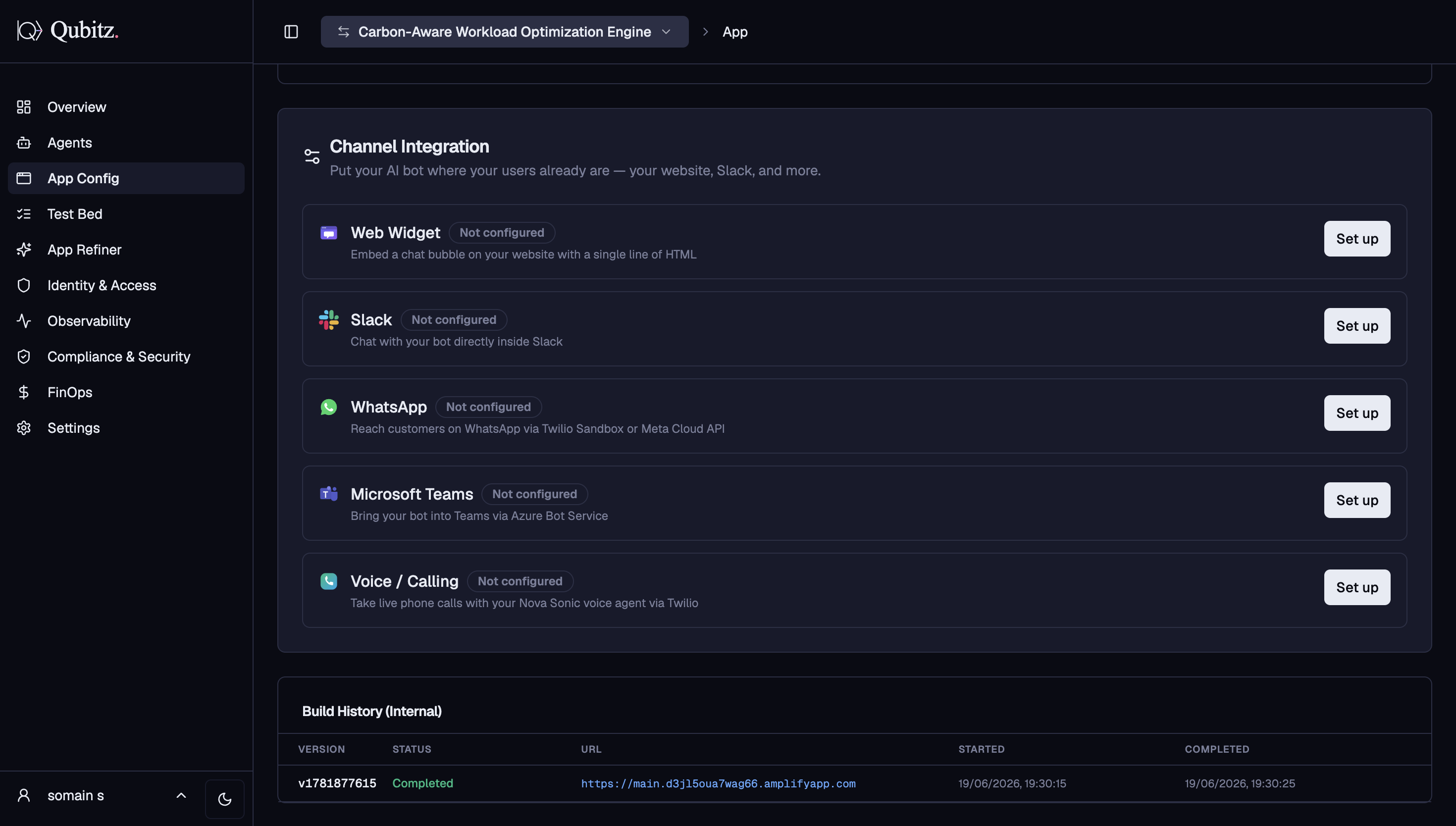 App Config Channel Integration