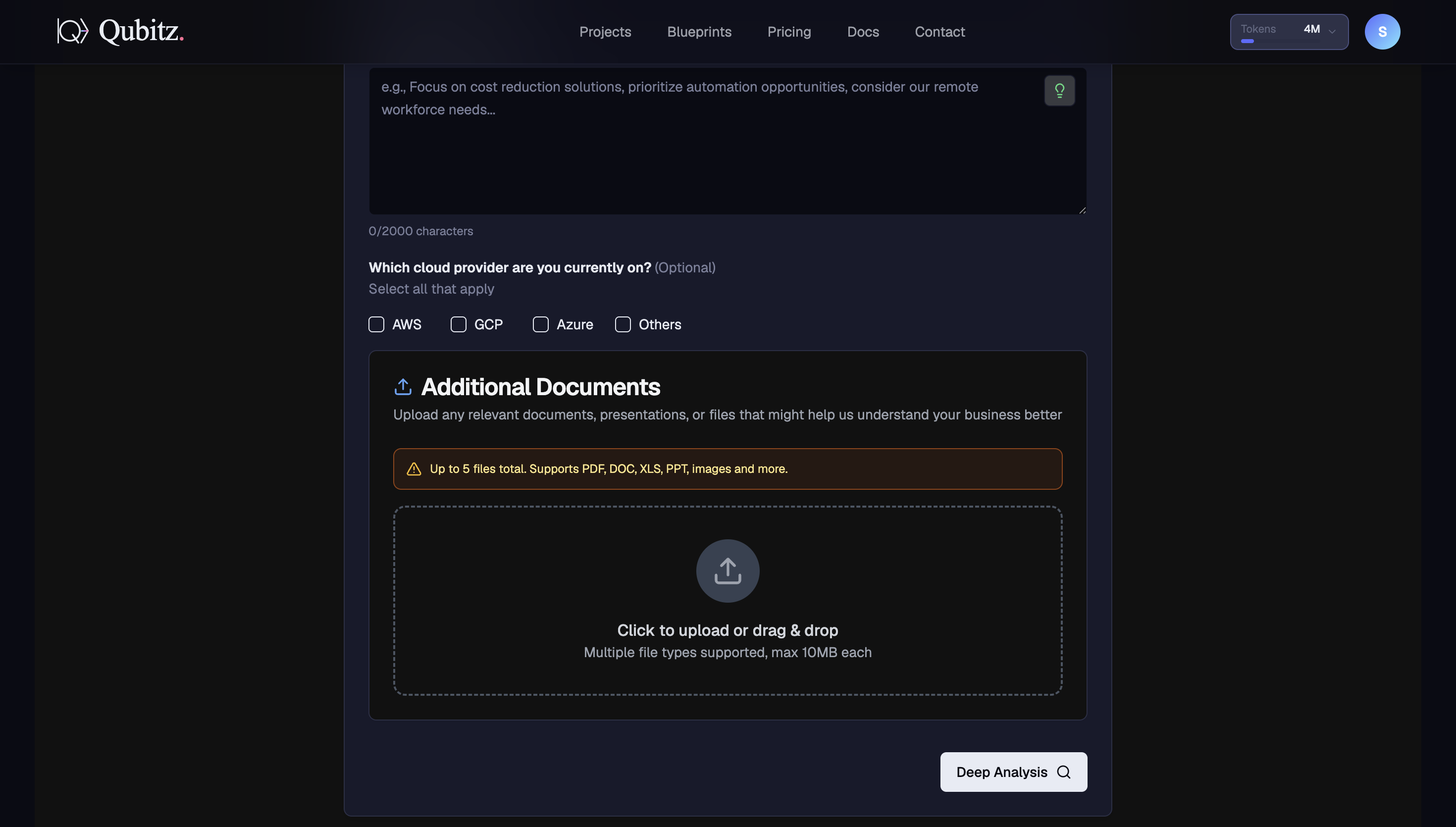 Supporting documents upload